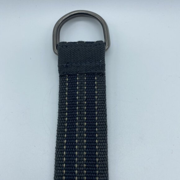 Gray Two Tone 5 Stripe Woven D-Ring Belt Men's Size 38 End to End 45" - Picture 6 of 11